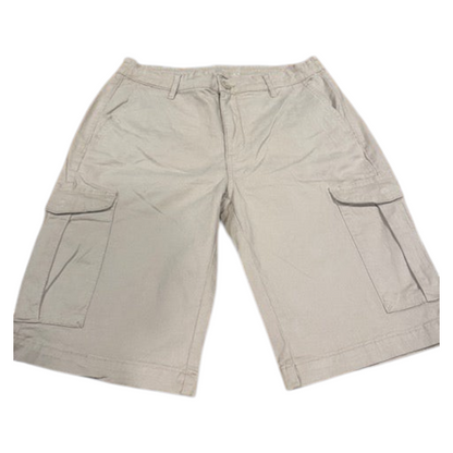 Zalemart khaki cargo shorts for men with side flap pockets and a comfortable elasticated waist for casual wear