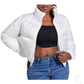 Ladies ZARA Replica Faux Leather Short Puffer Jacket | Buttons + Zipper | "Thingo"