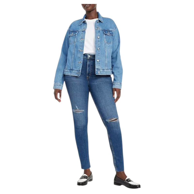 Ladies Extra High Rise Super Skinny Super Stretchy Super Strong Denim Jeans | Ripped |  "Samina" - A Grade