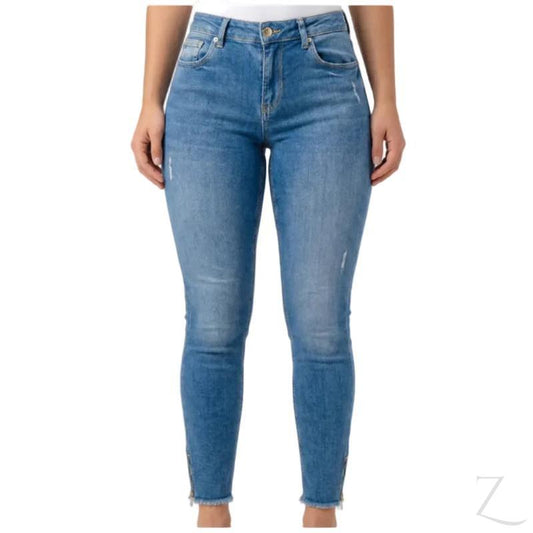 Ladies Super Stretchy Super Skinny Strong Push-Up Jeans | Zip Detail | "Gugu" - A Grade