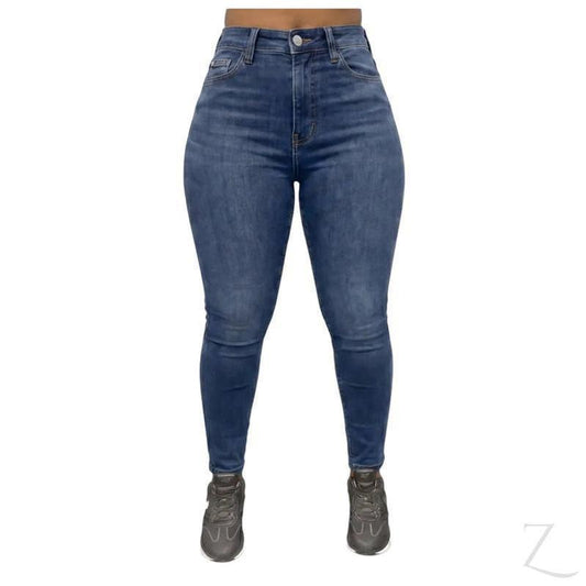 Ladies High Rise Super Stretchy Super Skinny Strong Denim Jeans | Plain | "Fele" - A Grade