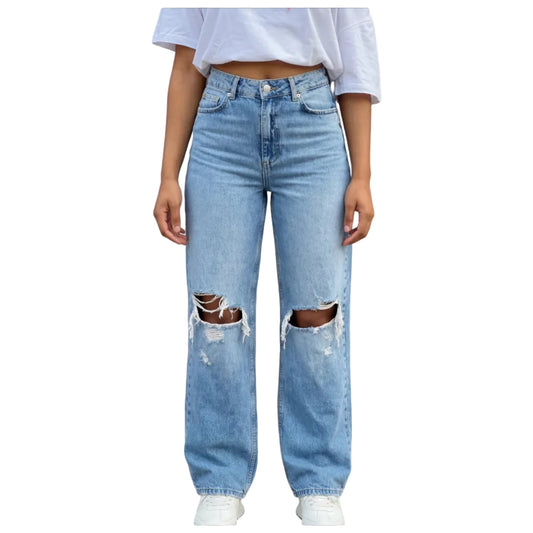 Ladies High Rise Super Strong 90s Fit Baggy Jeans | Ripped | "Bula" - B Grade