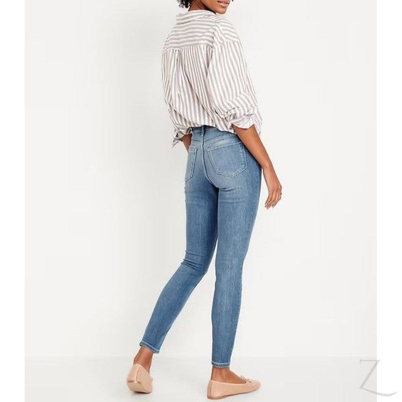 Ladies High Rise Super Skinny Super Strong Stretchy Denim Jeans | Plain | "Samina"