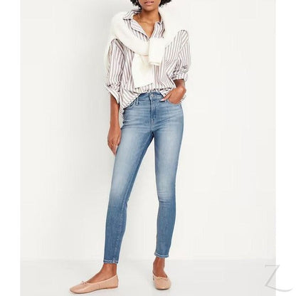 Ladies High Rise Super Skinny Super Strong Stretchy Denim Jeans | Plain | "Samina"