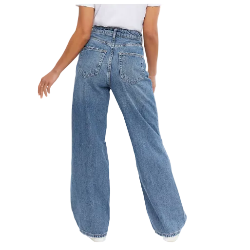 Ladies High Rise Super Strong Wide Leg Dad Jeans | Ripped | "Bula" - B Grade