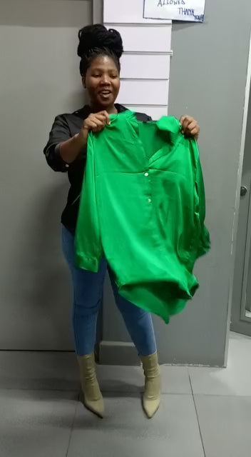Ladies Silky Satin Shirt | Plain | "Zia"
