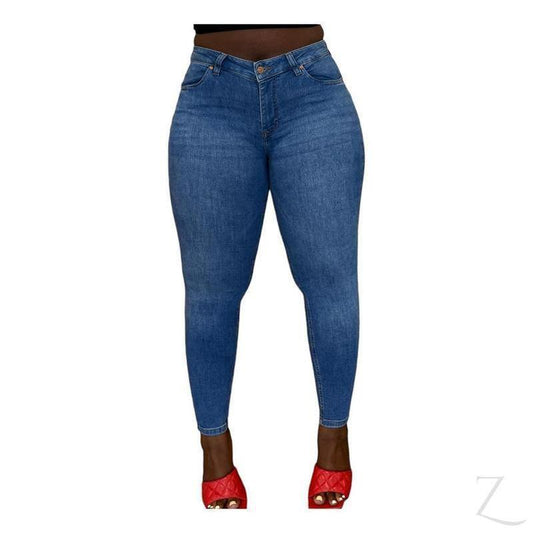 Ladies High Rise Super Skinny Super Strong Stretchy Denim Jeans | Plain | "Kawu" - A Grade