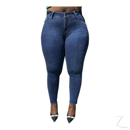 Ladies Super Strong Stretchy Slim Fit Denim Jeans | Plain | Samina