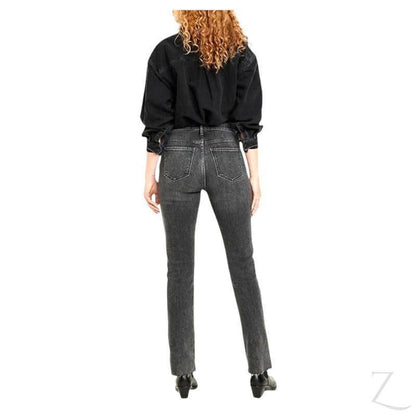 Ladies High Rise Super Strong Slightly Stretchy Slim Fit Denim Jeans With Cropped Hem | Plain | "Samina"