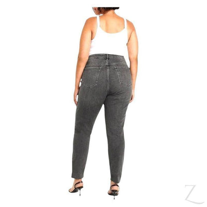Ladies High Rise Super Strong Slightly Stretchy Slim Fit Denim Jeans With Cropped Hem | Plain | "Samina"