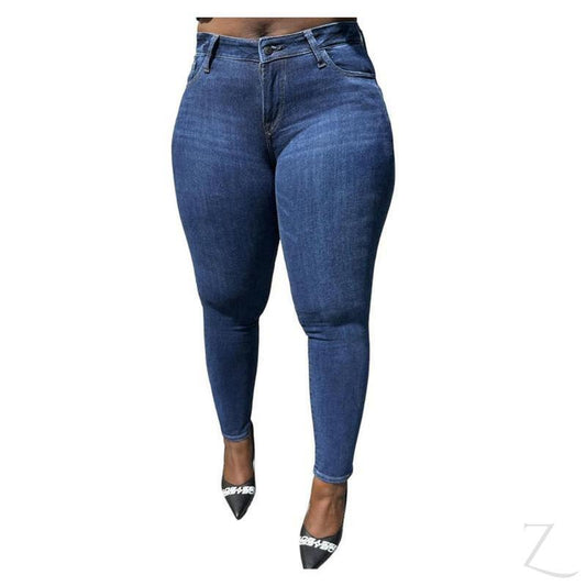 Ladies Super Strong Stretchy Slim Fit Denim Jeans | Plain | Samina