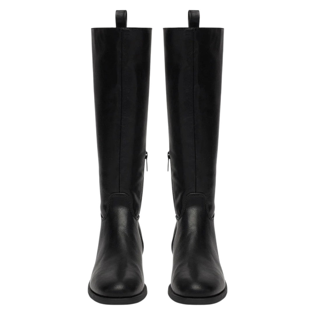 Ladies Flat Long Boots | Faux Leather | "Zola" - A Grade