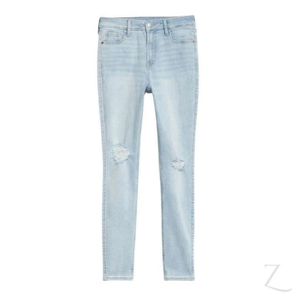 Ladies Extra High Rise Super Skinny Super Stretchy Strong Denim Jeans | Ripped | "Samina" - A Grade