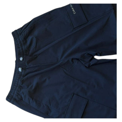 Zalemart black athletic cargo jogger pants with elasticated waist and side cargo pockets in performance fabric