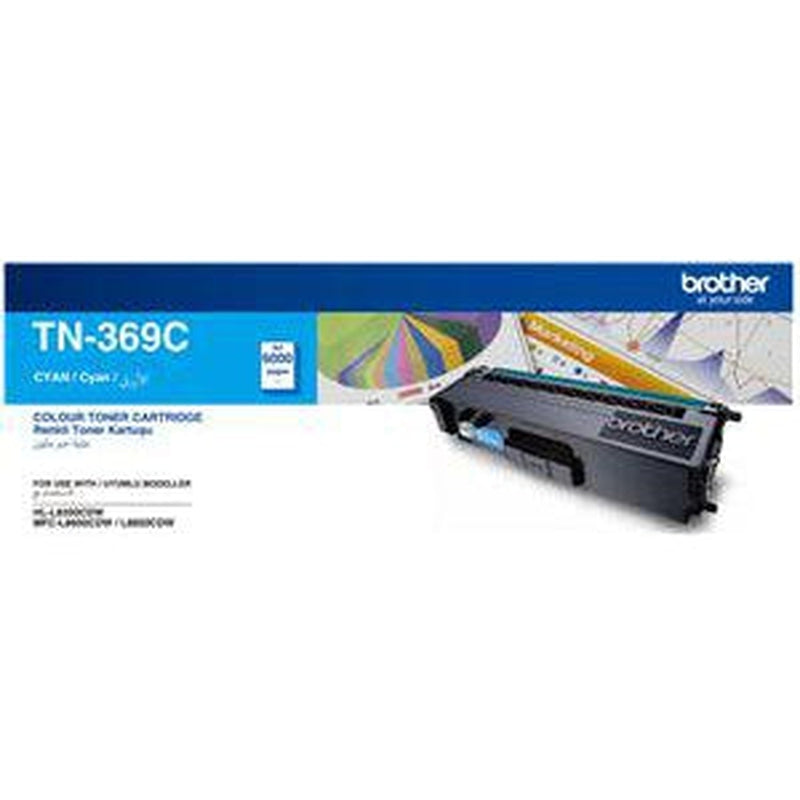 Brother High Yield Cyan Toner Cartridge for HLL8350CDW/ MFCL8600CDW/ MFCL8850CDW | TN369-C