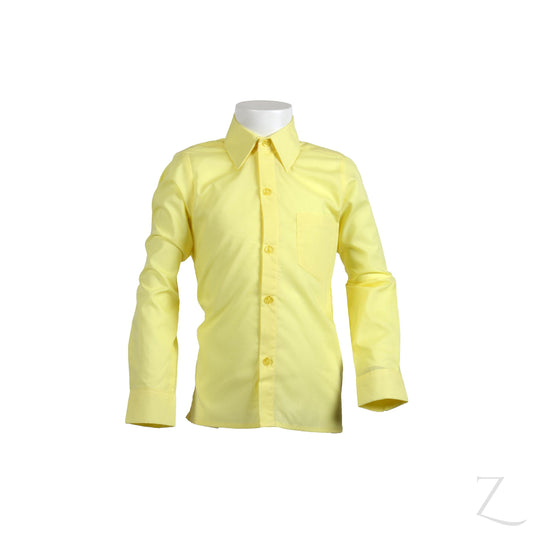 Longsleeve Raised Collar Shirt - Lemon