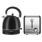 Mellerware Pack 2 Piece Set Stainless Steel Black Kettle And Toaster "Eclipse"