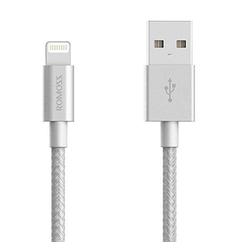 Romoss Lightning to USB Nylon Braided 1m Cable Silver