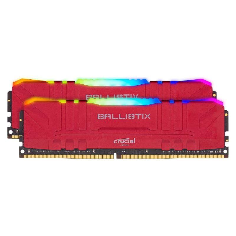 Crucial Ballistix RGB 32GBKit (2x16GB) DDR4 3200MHz Desktop Gaming Memory - Red