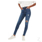 Buy-Ladies Extra High Rise Super Skinny Stretchy Blue Jeans | 1 Knee Ripped | "Samina"-Blue-54-Online-in South Africa-on Zalemart