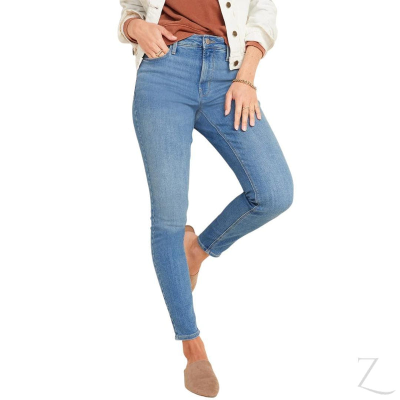 Buy-Ladies High Rise Super Skinny Super Stretchy Strong Denim Jeans | Plain | "Samina"-Blue-28-Online-in South Africa-on Zalemart