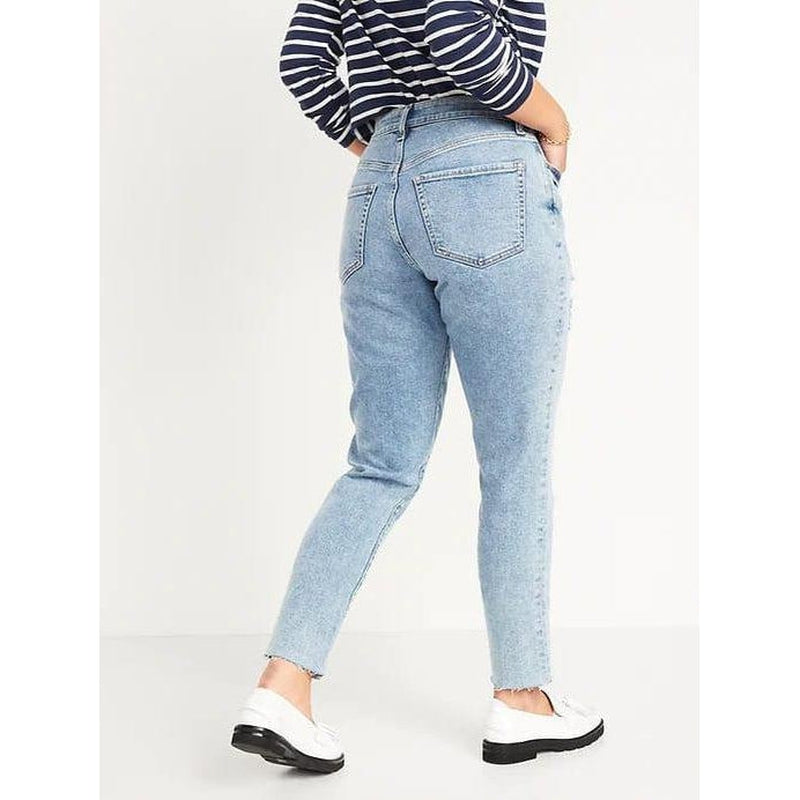 Buy-Ladies High Rise Super Strong Slightly Stretchy Mom Fit Denim Jeans | Ripped | "Samina"-Online-in South Africa-on Zalemart