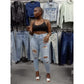 Buy-Ladies High Waist Super Skinny Stretchy Strong Denim Jeans | Ripped | "Diza"-Online-in South Africa-on Zalemart