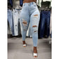 Buy-Ladies High Waist Super Skinny Stretchy Strong Denim Jeans | Ripped | "Diza"-Online-in South Africa-on Zalemart