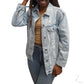 Buy-Ladies Oversized Super Strong Denim Jacket | Ripped | "Ijusi"-Light Yellowish Blue-XS-Online-in South Africa-on Zalemart