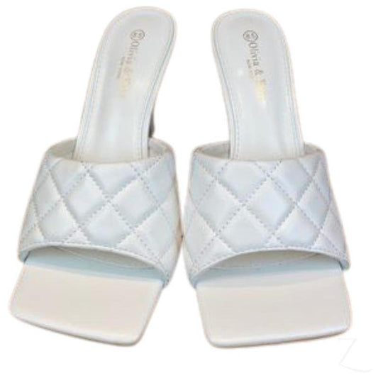 Buy-Ladies Quilted Stiletto Heels | "Okay"-White-4-Online-in South Africa-on Zalemart