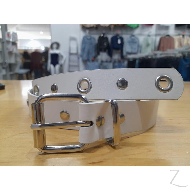 Buy-Ladies Single Grommet Faux Leather Belt | "Fele"-Online-in South Africa-on Zalemart