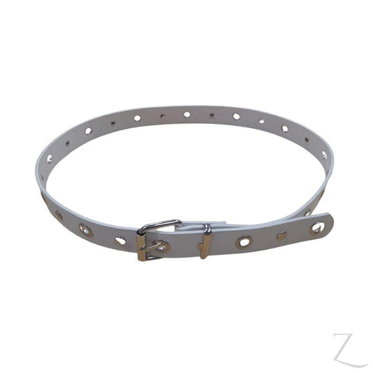 Buy-Ladies Single Grommet Faux Leather Belt | "Fele"-White-XS/S-Online-in South Africa-on Zalemart