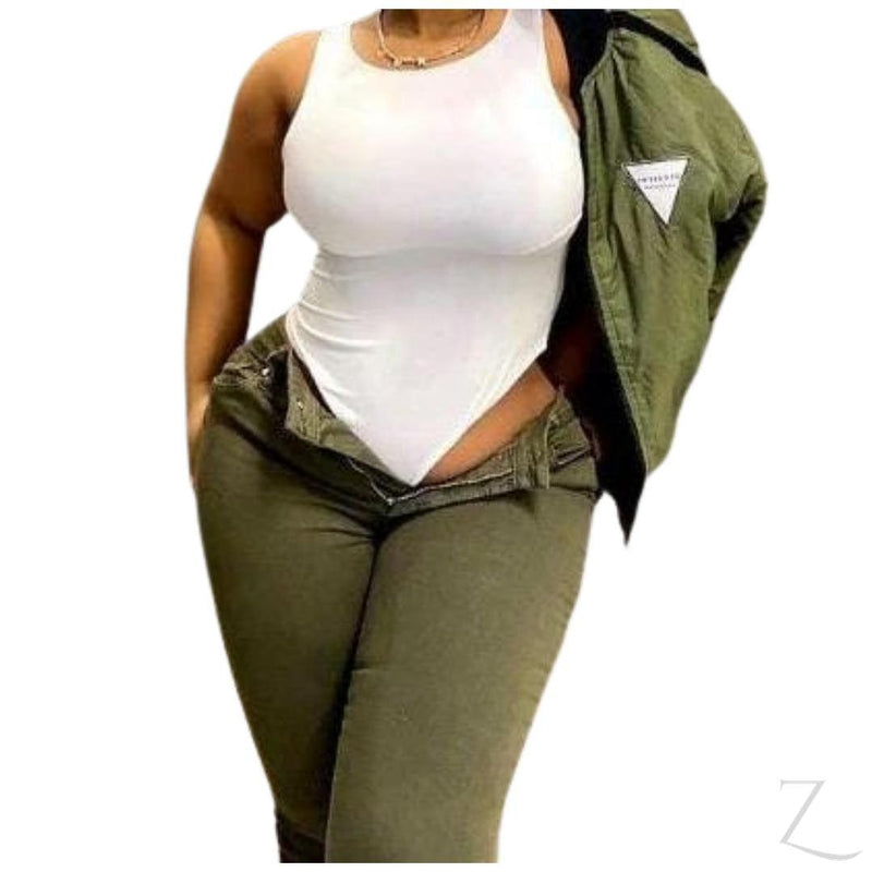 Buy-Ladies Stretchy Fitted Bodysuit | Plain-Online-in South Africa-on Zalemart
