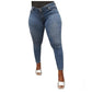 Buy-Ladies Super Stretchy Super Skinny Strong Denim Jeans | Plain | "Zia"-Blue-28-Online-in South Africa-on Zalemart