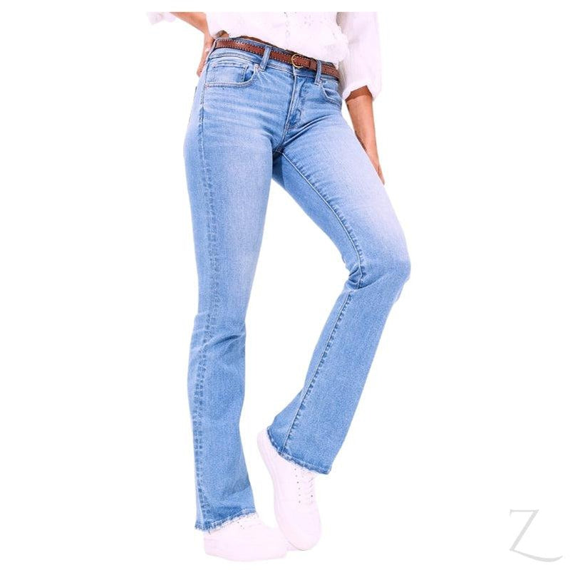 Buy-Ladies Super Stretchy Super Strong Bootleg Denim Jeans | Plain | "Khozi"-Blue-28-Regular-Online-in South Africa-on Zalemart