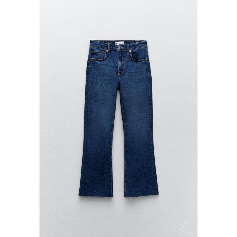 Buy-Ladies Super Strong Slightly Stretchy Cropped Flared Jeans | Plain | "Zia"-Online-in South Africa-on Zalemart