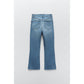 Buy-Ladies Super Strong Slightly Stretchy Cropped Flared Jeans | Plain | "Zia"-Online-in South Africa-on Zalemart