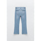 Buy-Ladies Super Strong Slightly Stretchy Cropped Flared Jeans | Plain | "Zia"-Online-in South Africa-on Zalemart