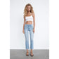Buy-Ladies Super Strong Slightly Stretchy Cropped Flared Jeans | Plain | "Zia"-Online-in South Africa-on Zalemart