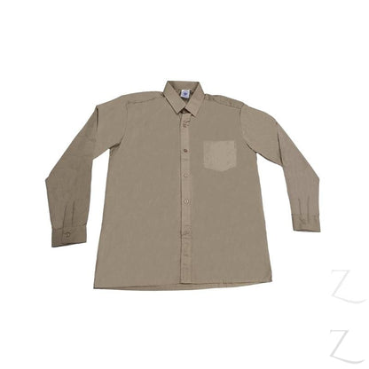 Buy-Longsleeve Raised Collar Shirt - Khaki-5-Online-in South Africa-on Zalemart