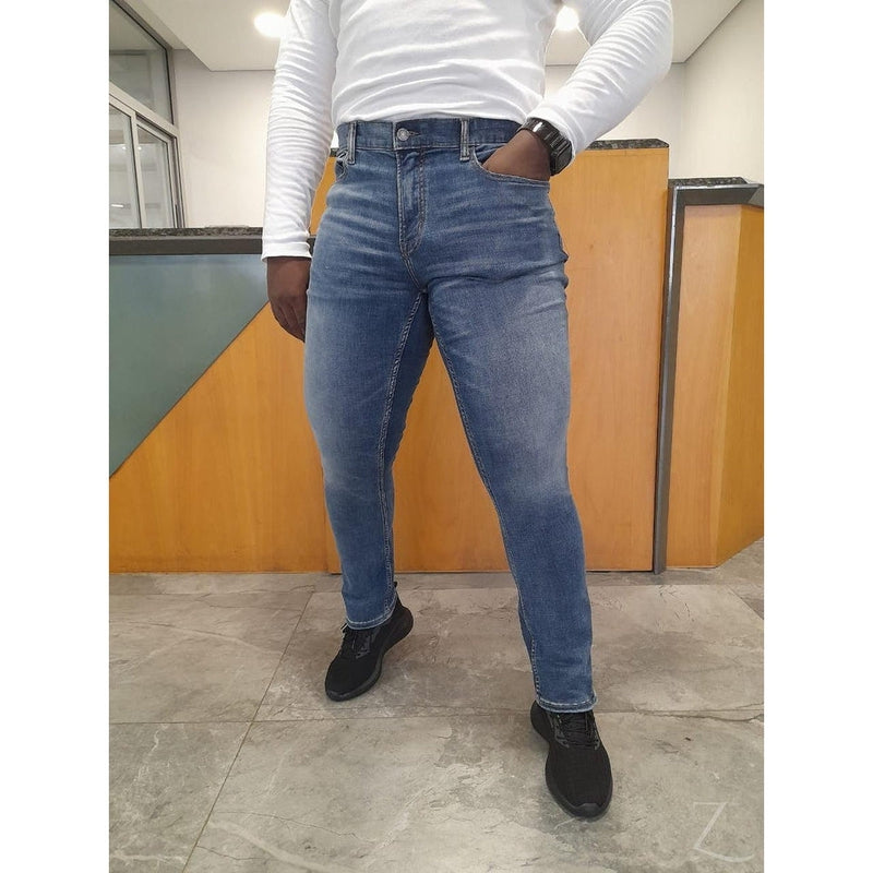 Buy-Men's Super Strong Stretchy Slim-Straight Denim Jeans | Plain | "Samina"-Online-in South Africa-on Zalemart