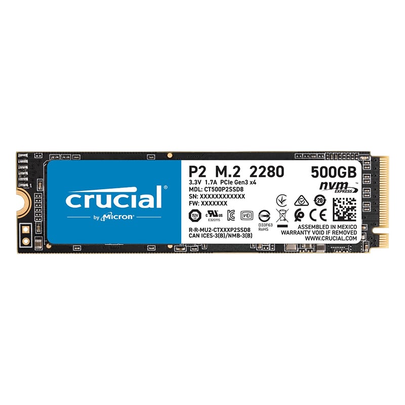 Crucial P2 500GB 3D PCIE NVME M.2 SSD