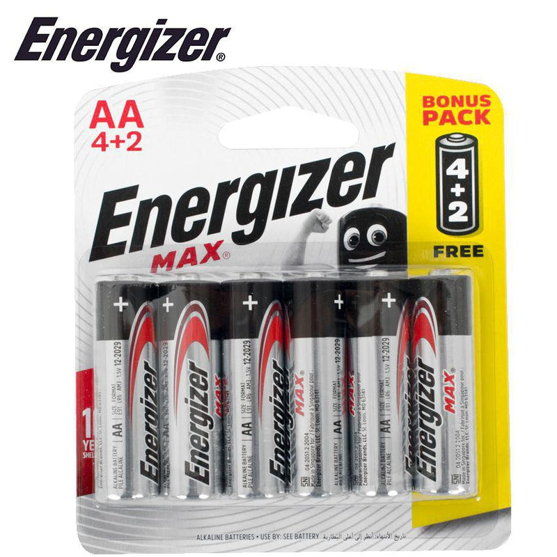 ENERGIZER MAX AA Batteries- 6 Pack  (4+2 FREE)