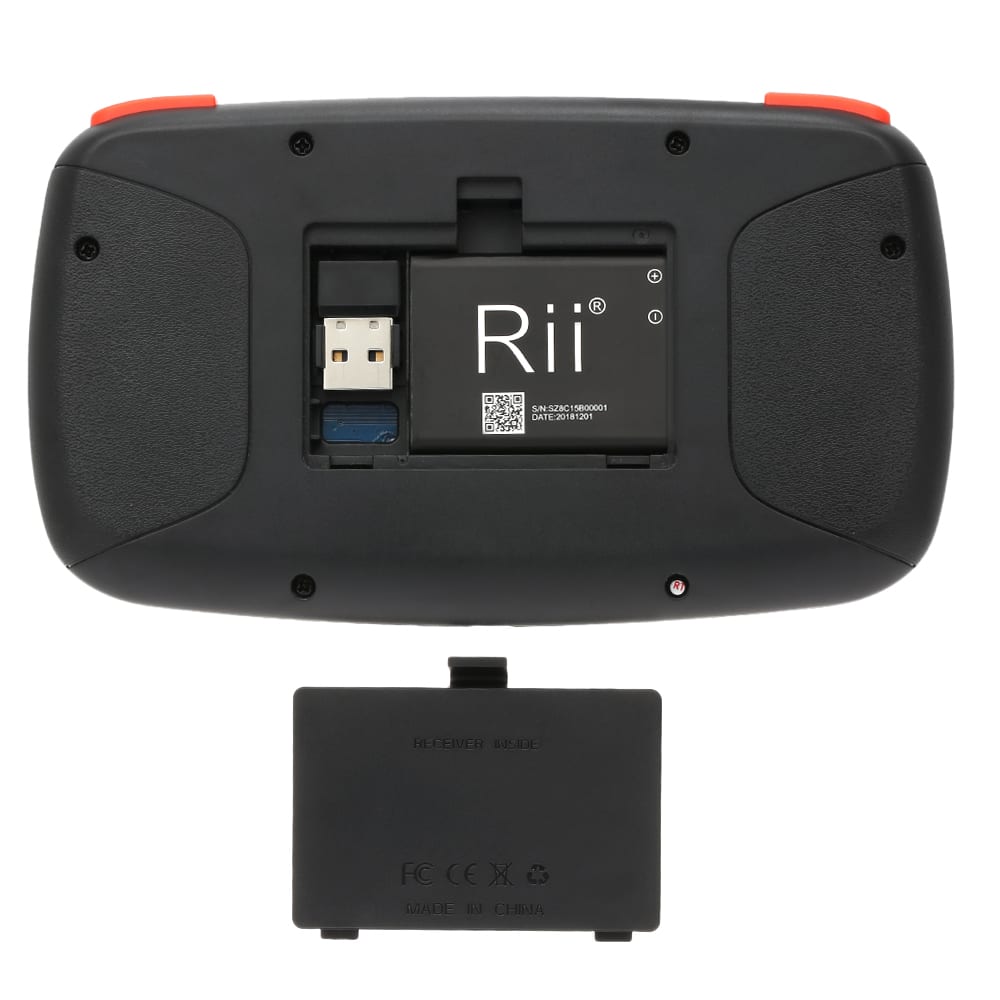 Rii Wireless QWERTY Backlit Gamepad Touchpad | Keyboard | Bumpers | Scroll Wheel - Black