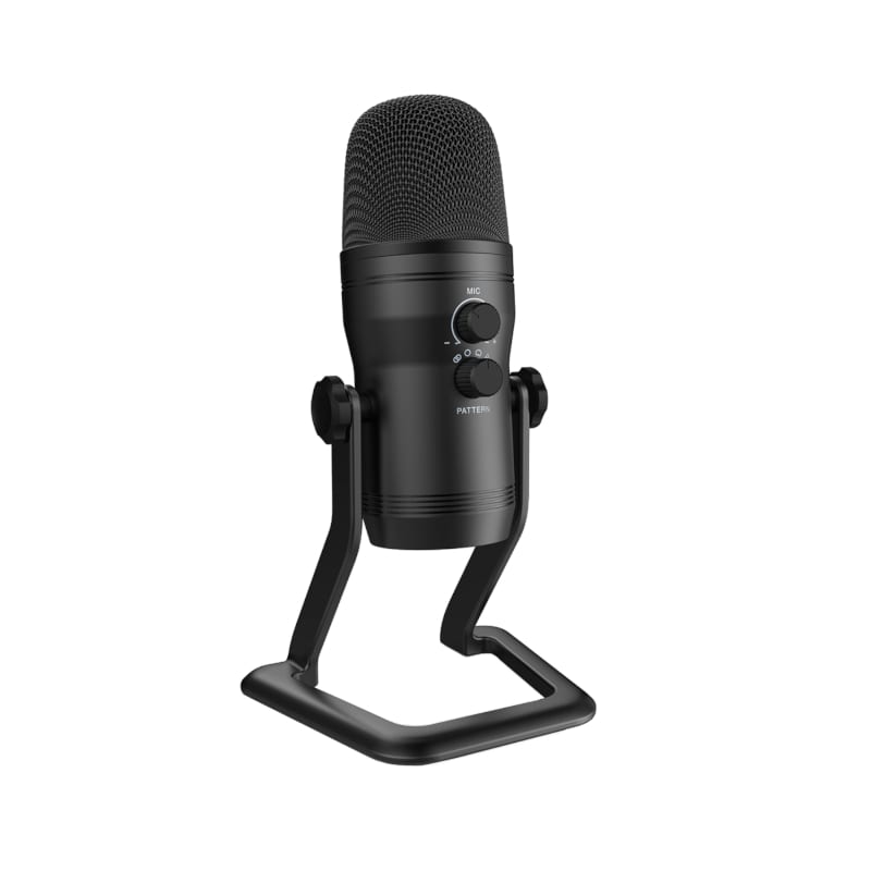 Fifine K690 Cardioid USB Multi-Polar Pattern Condenser Microphone with Stand - Black