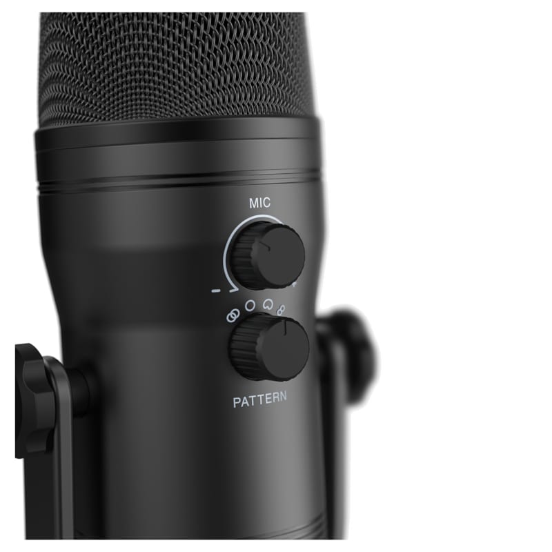 Fifine K690 Cardioid USB Multi-Polar Pattern Condenser Microphone with Stand - Black