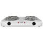 Lucky Hotplate Adjustable Temperature White Double Plate 2000W