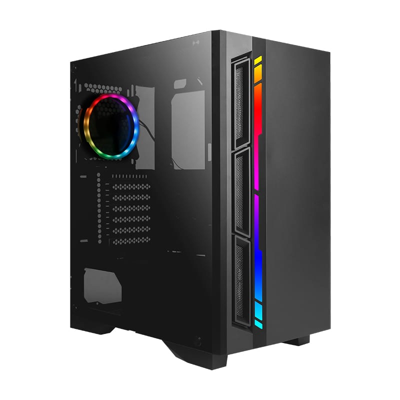 Antec NX400 ARGB LED Tempered Glass Side (GPU 330mm) ATX | Micro ATX | ITX Gaming Chassis - Black