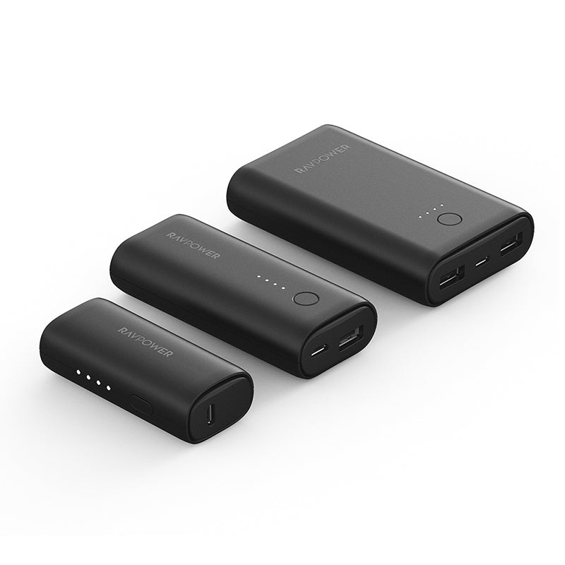 RAVPOWER 3350mAh | 6700mAh | 10050mAh | 3 Pack Power Bank - Black