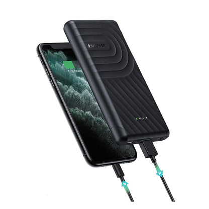 RAVPOWER 10000mAh 1x USB | 1x Type-C PD18W/QC3.0 Power Bank - Black